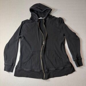 Blumind Black Zip Up Hoodie Womens Casual Cotton Full Zip Sweatshirt